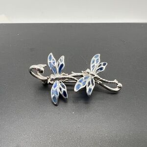 Nicole Barr Plique-A-Jour Double Dragonfly Pin/Brooch